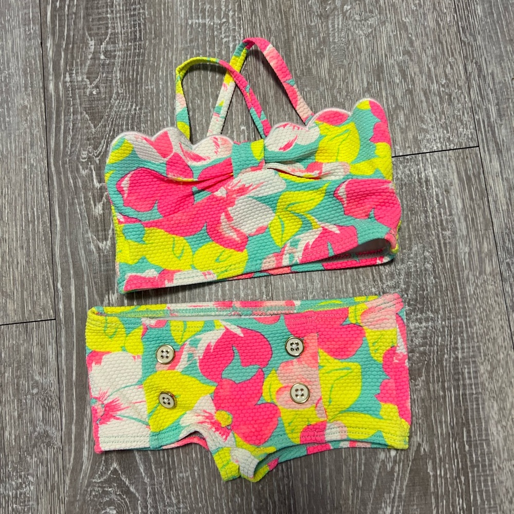 Janie and Jack Bikini Swimsuit Two Piece Set 3 to 6 months 3-6 months floral